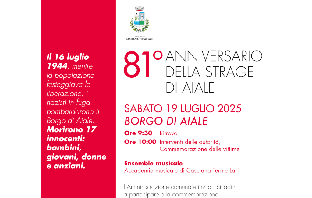 81° Anniversario della strage di Aiale