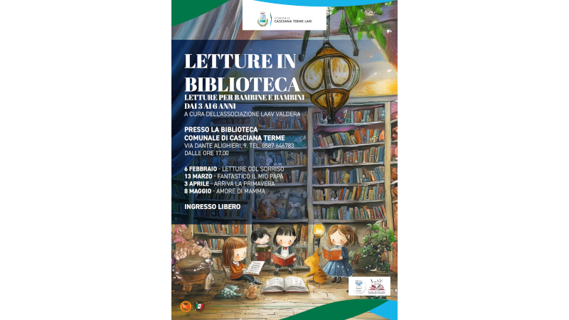 Letture in biblioteca presso la Biblioteca Comunale di Casciana Terme dalle ore 17.00